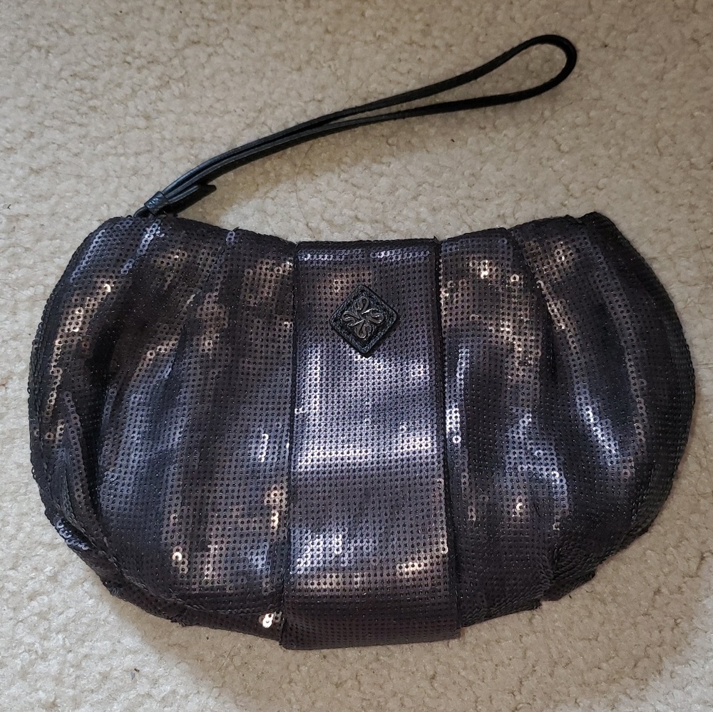 Simply Vera Black Sequin Clutch/Wristlet